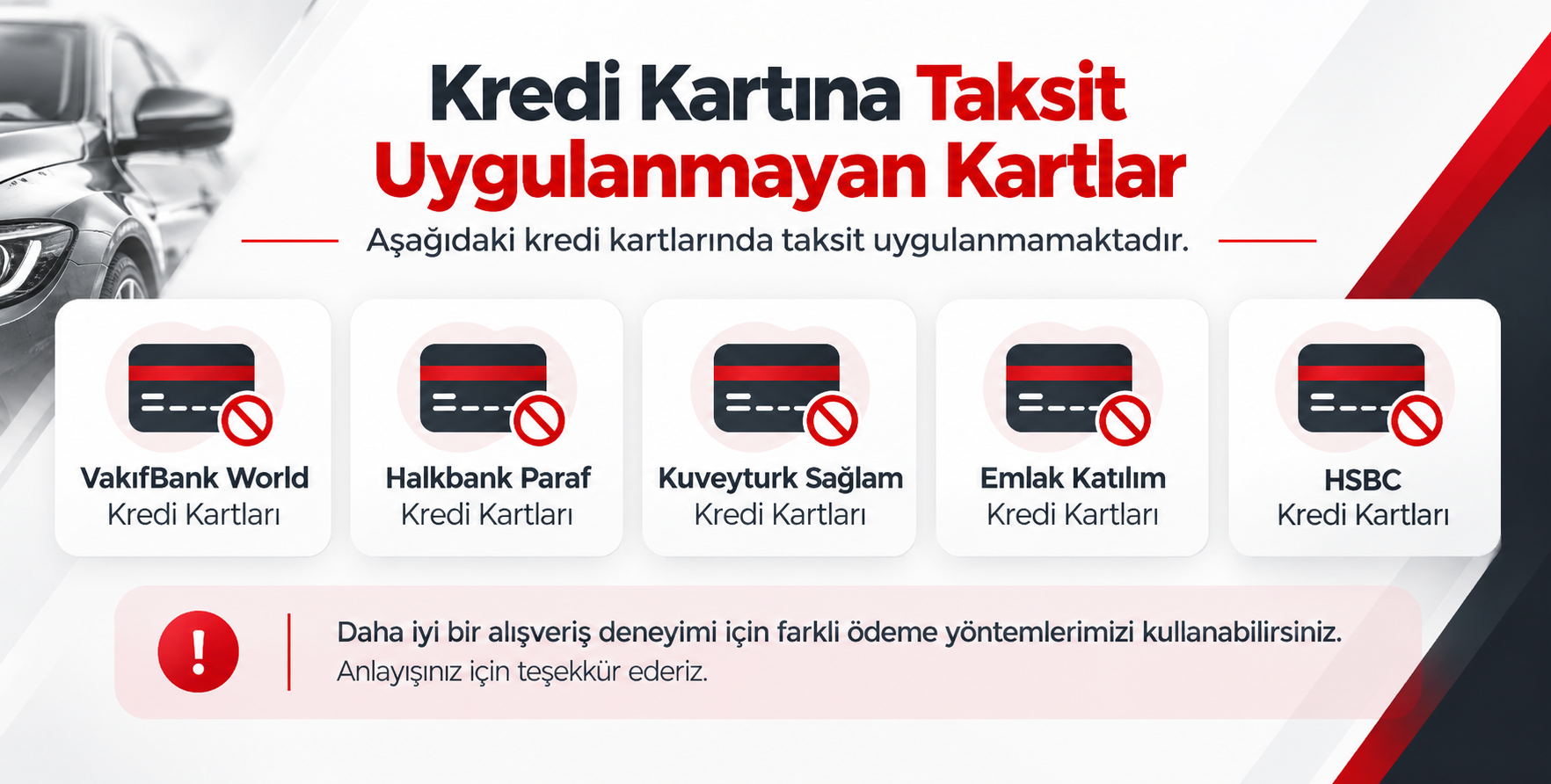 Taksit Seçeneği Bulunmayan Kredi Kartları
